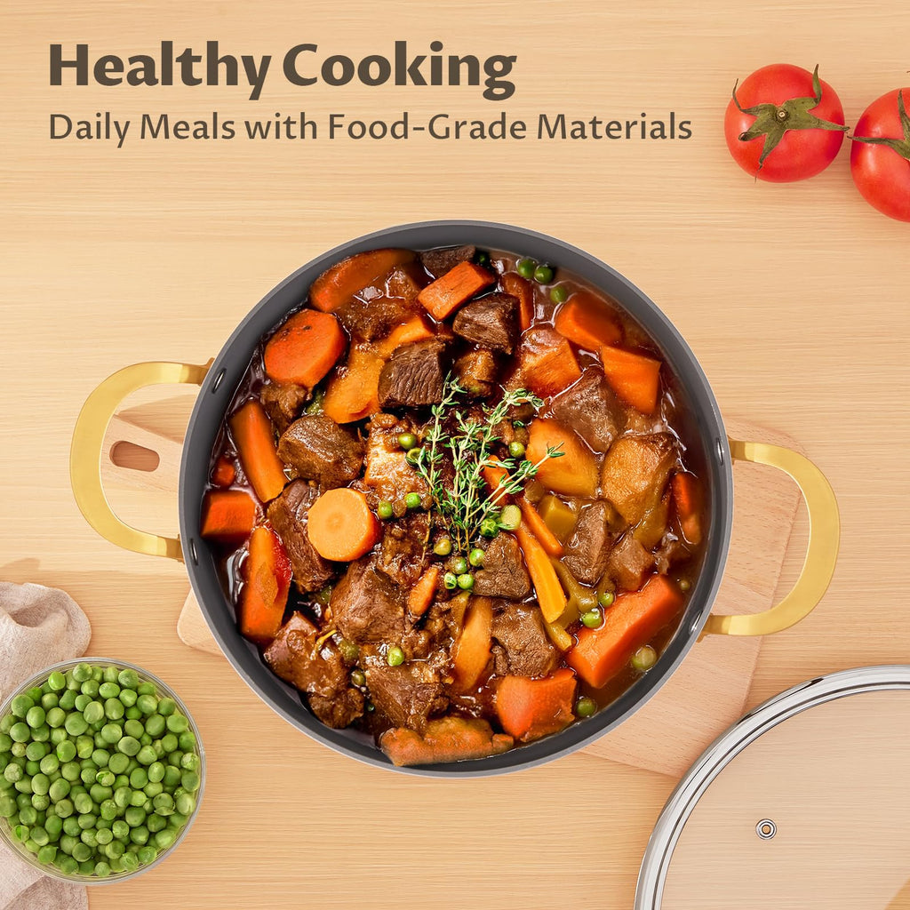 12QT Ceramic Nonstick Stock Pot with Lid D2557