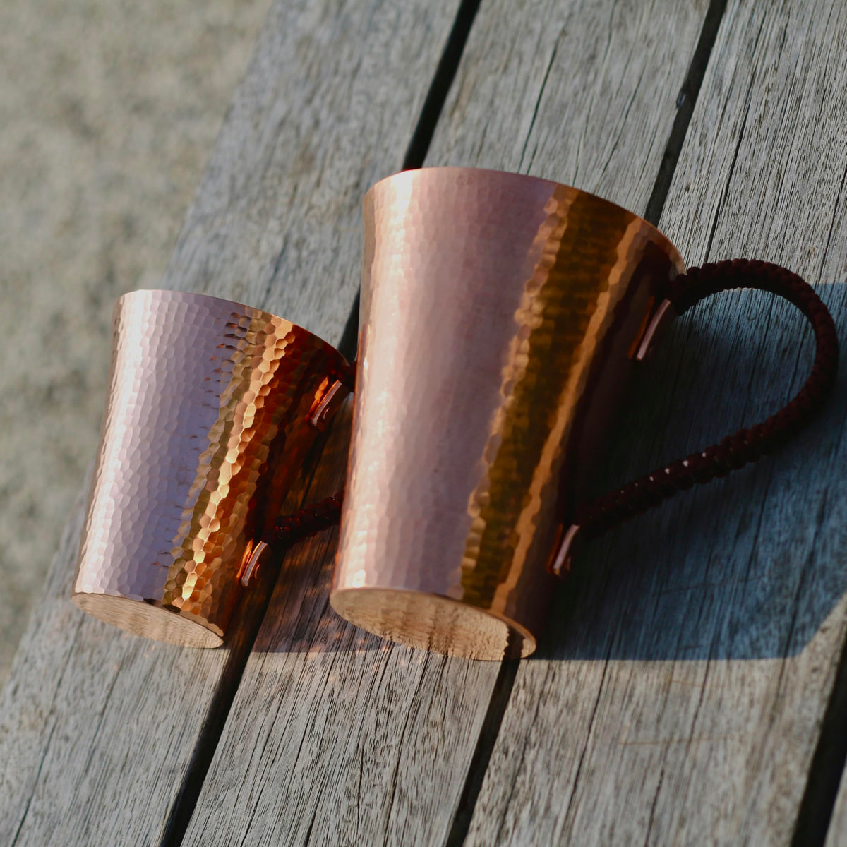 Copper Hand Hammered Ice Tea Cup with Handle 15 OZ J667657