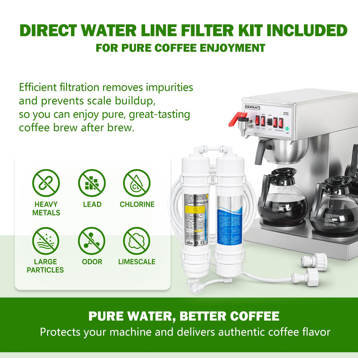 12 Cup Commercial Drip Coffee Maker with 3 Carafes Stainless Steel T40748