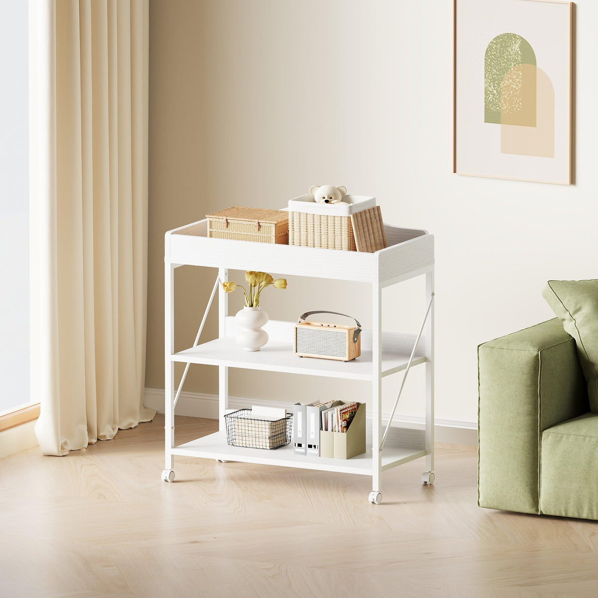 White Baby Changing Table with Pad E8604