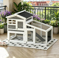 54" 2-Tier Wooden Rabbit Hutch with Run C193297
