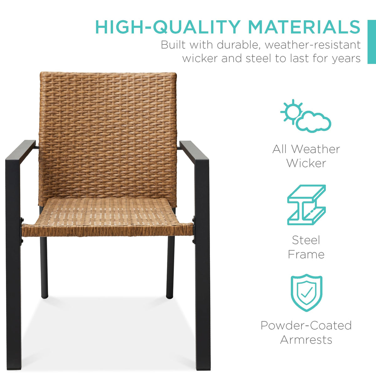Set of 2 Stackable Outdoor Wicker Dining Chairs H6788