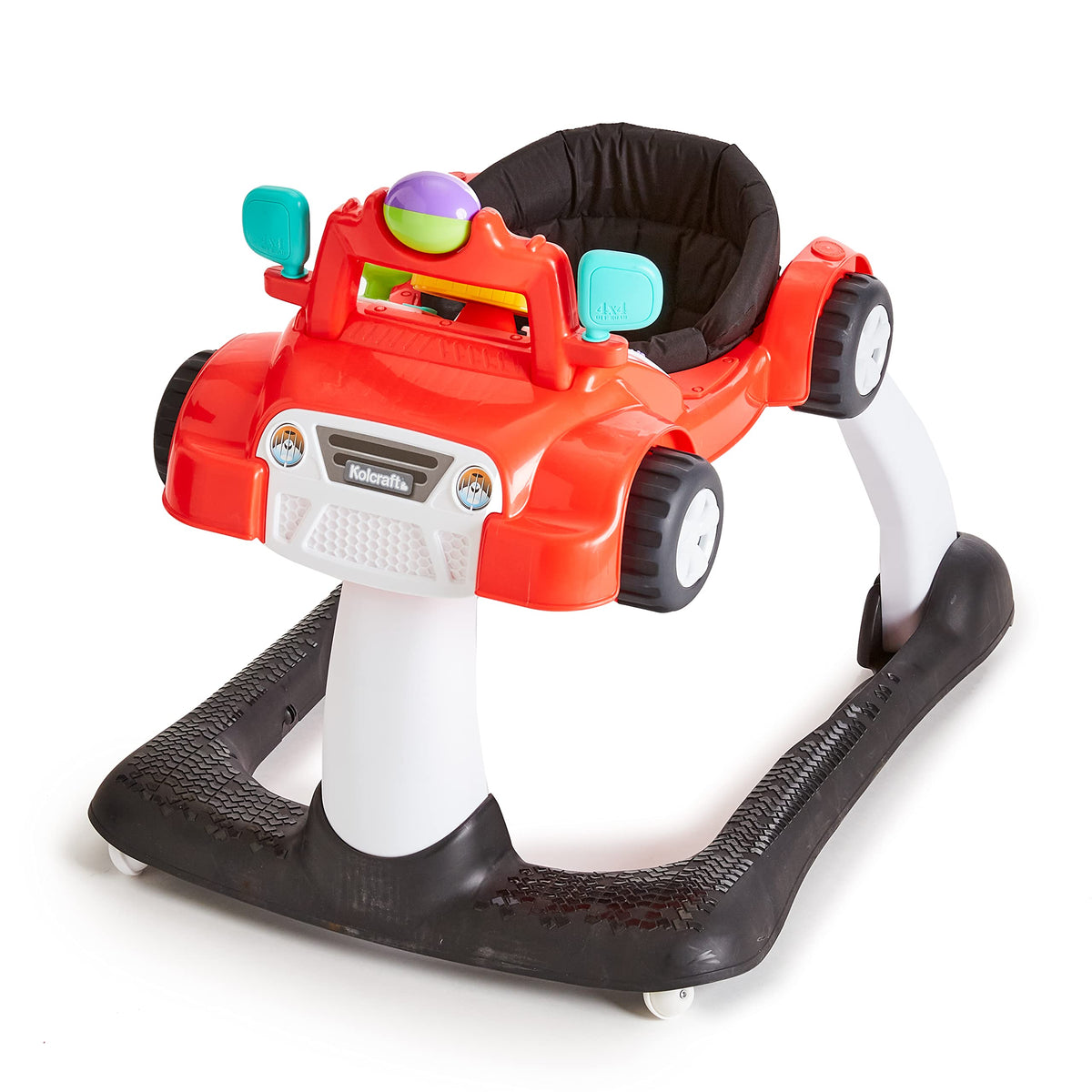 2-in-1 Baby Push Walker with Wheels, Seated or Walk-Behind, Racer Red S2628