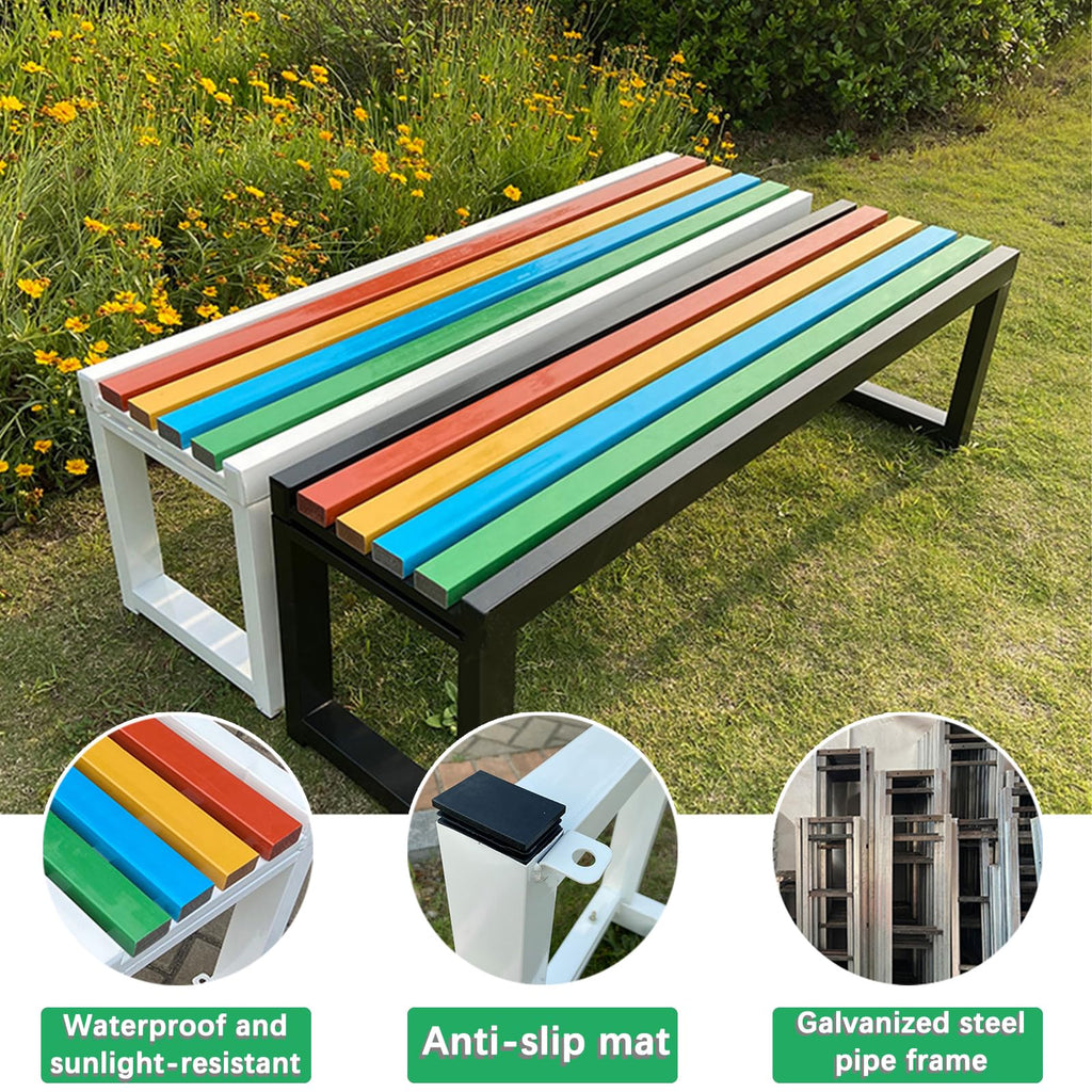 Weatherproof Metal Garden Bench Cast Iron Outdoor Seating J767