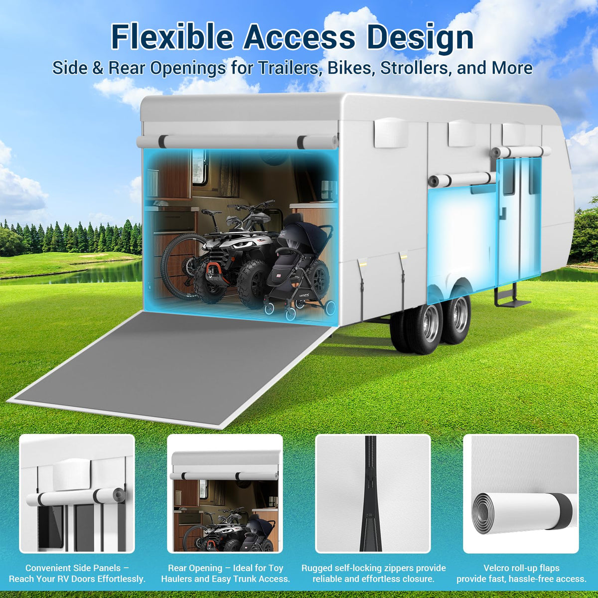 600D Oxford Fabric 30-33ft Travel Trailer Cover G9705