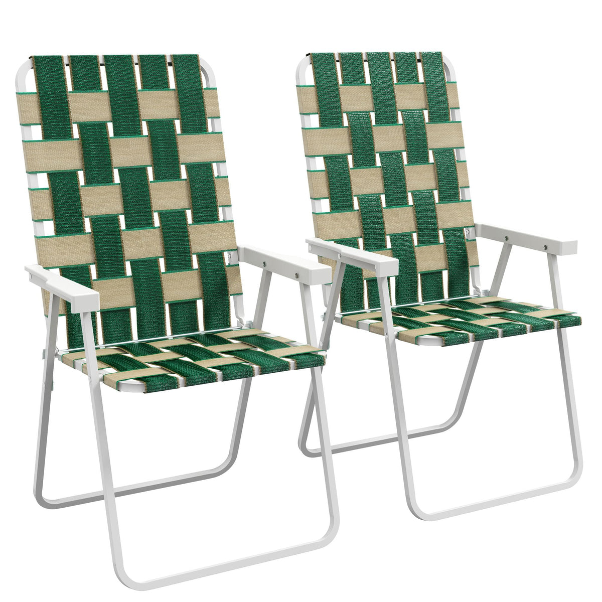 Folding Lawn Chairs Set of 2 with Armrests A449