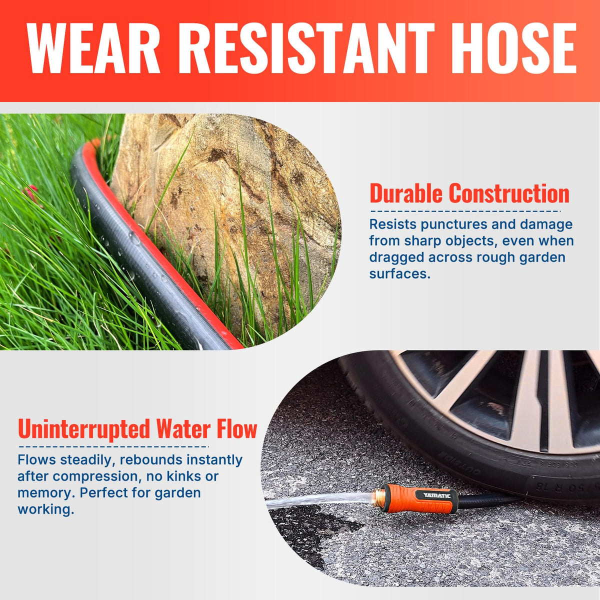 100FT Garden Hose with 10 Function Nozzle C14609