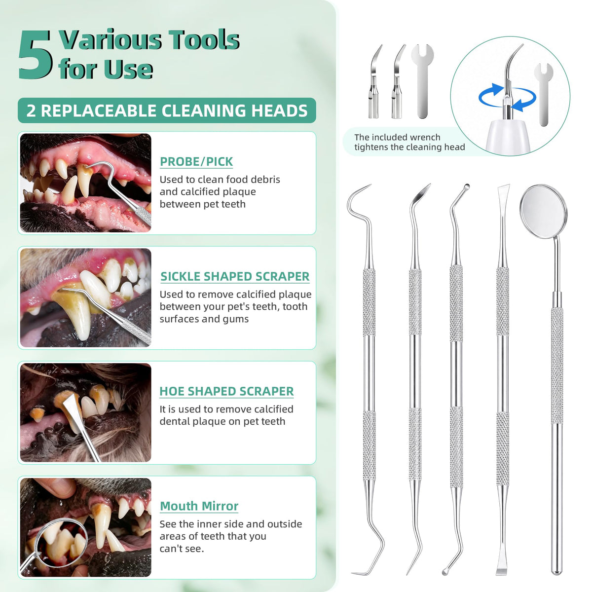 Ultrasonic Dog Teeth Cleaning Kit with LED Light E155248