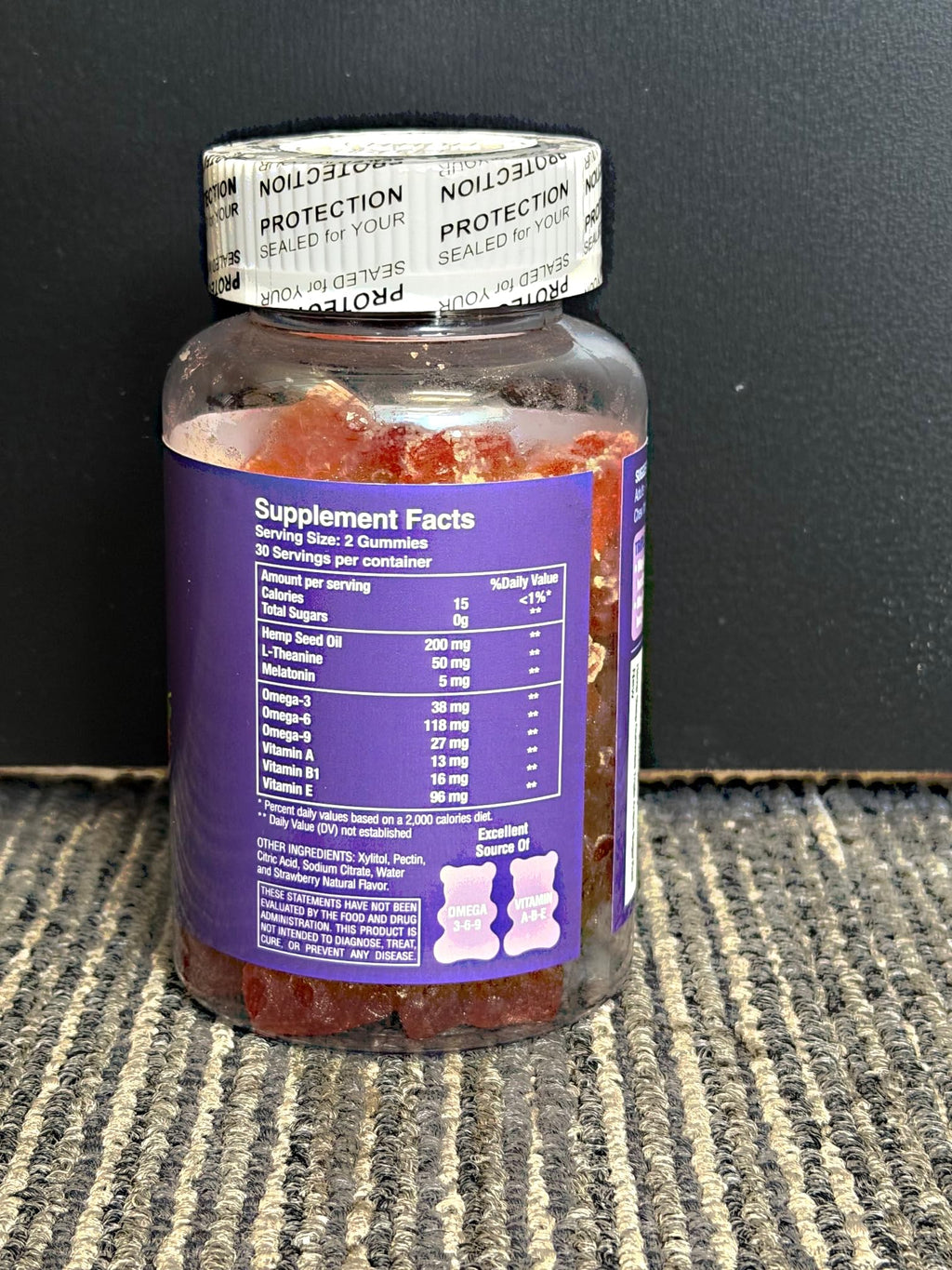Sugar Free Strawberry Vegan 60 ct Gummies F39394