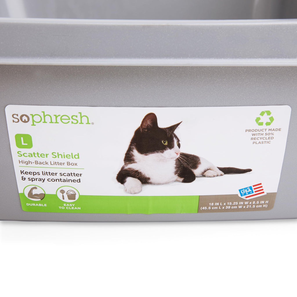 Grey Large High-Back Litter Box R287534