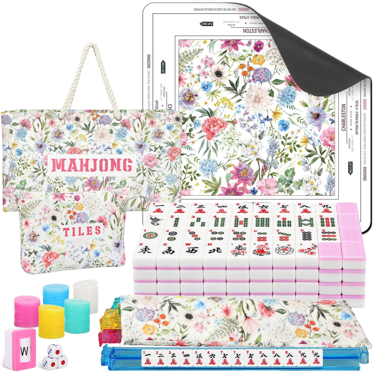 179 Pcs American Mahjong Tiles Set with Bags W4489