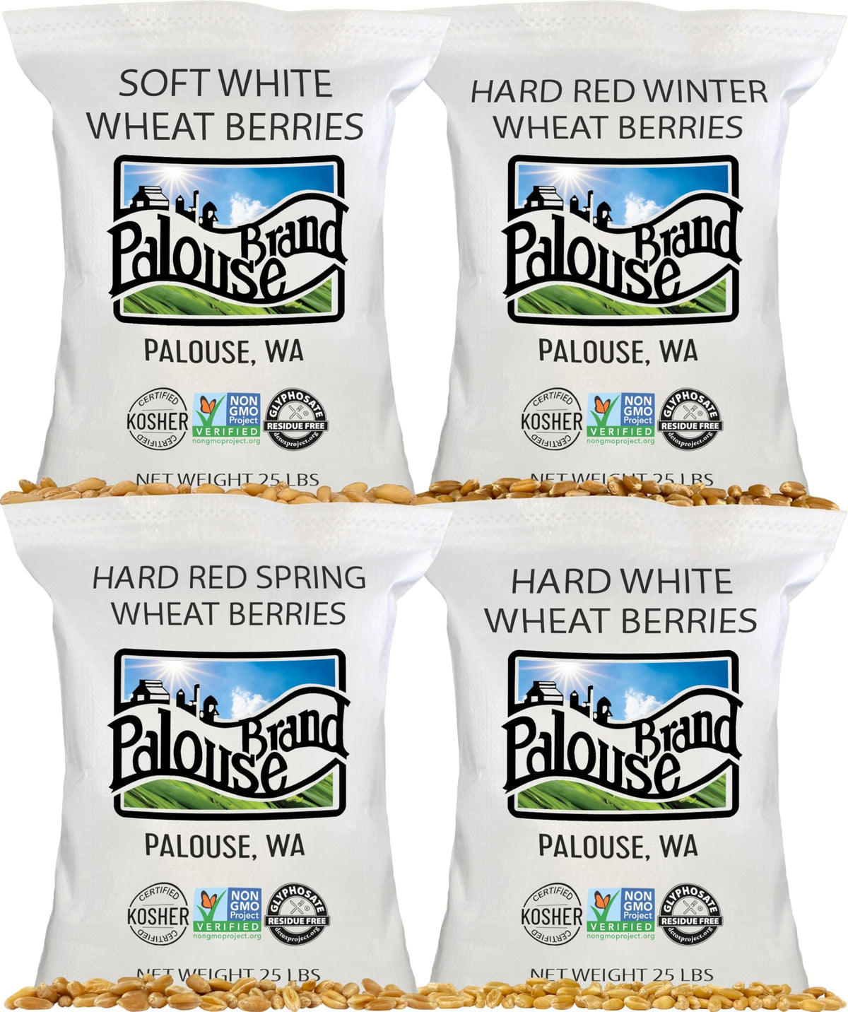 White Red Wheat Berries 100 LBS 4-25 lb bags H30016