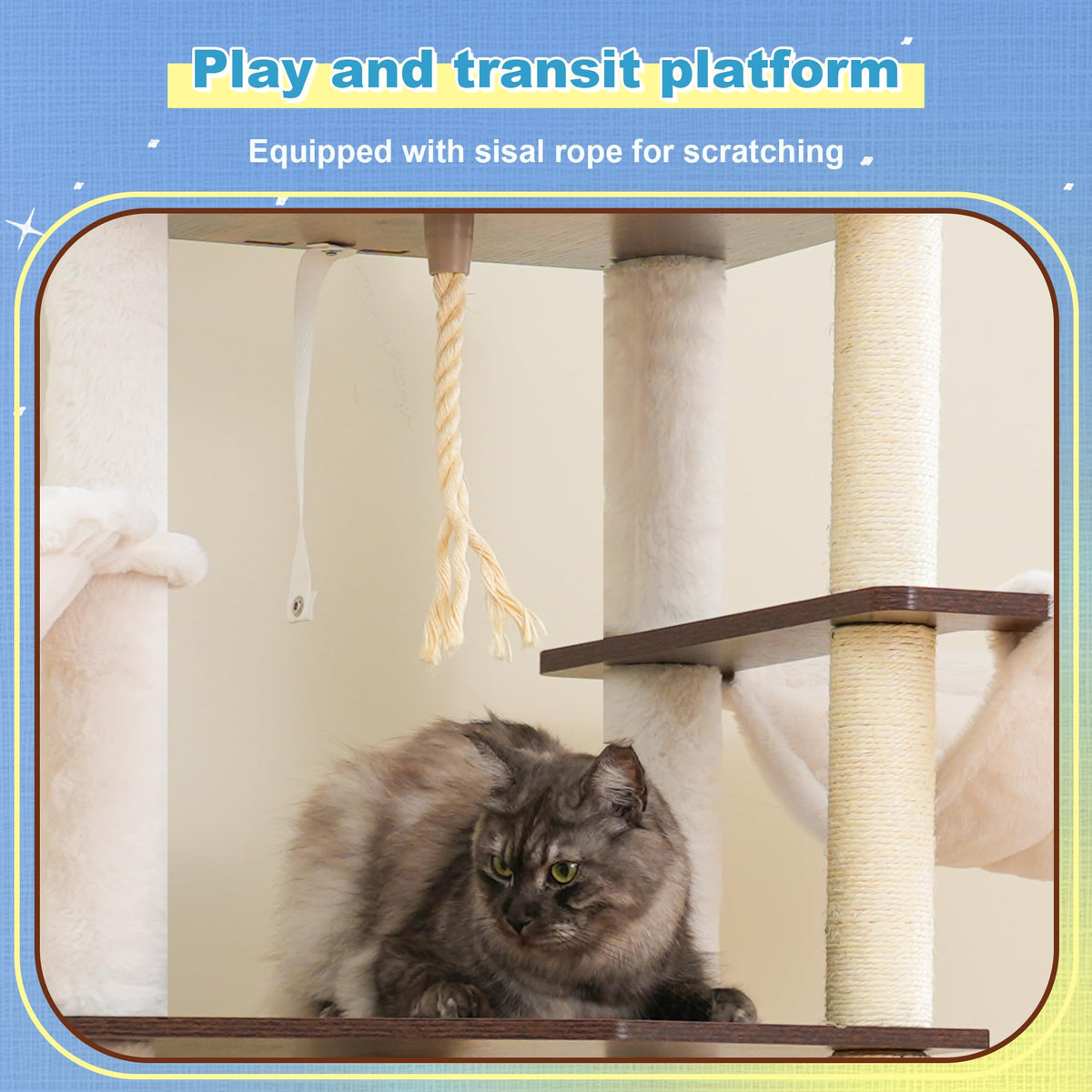 Wooden Cat Tree with Large Platforms A240