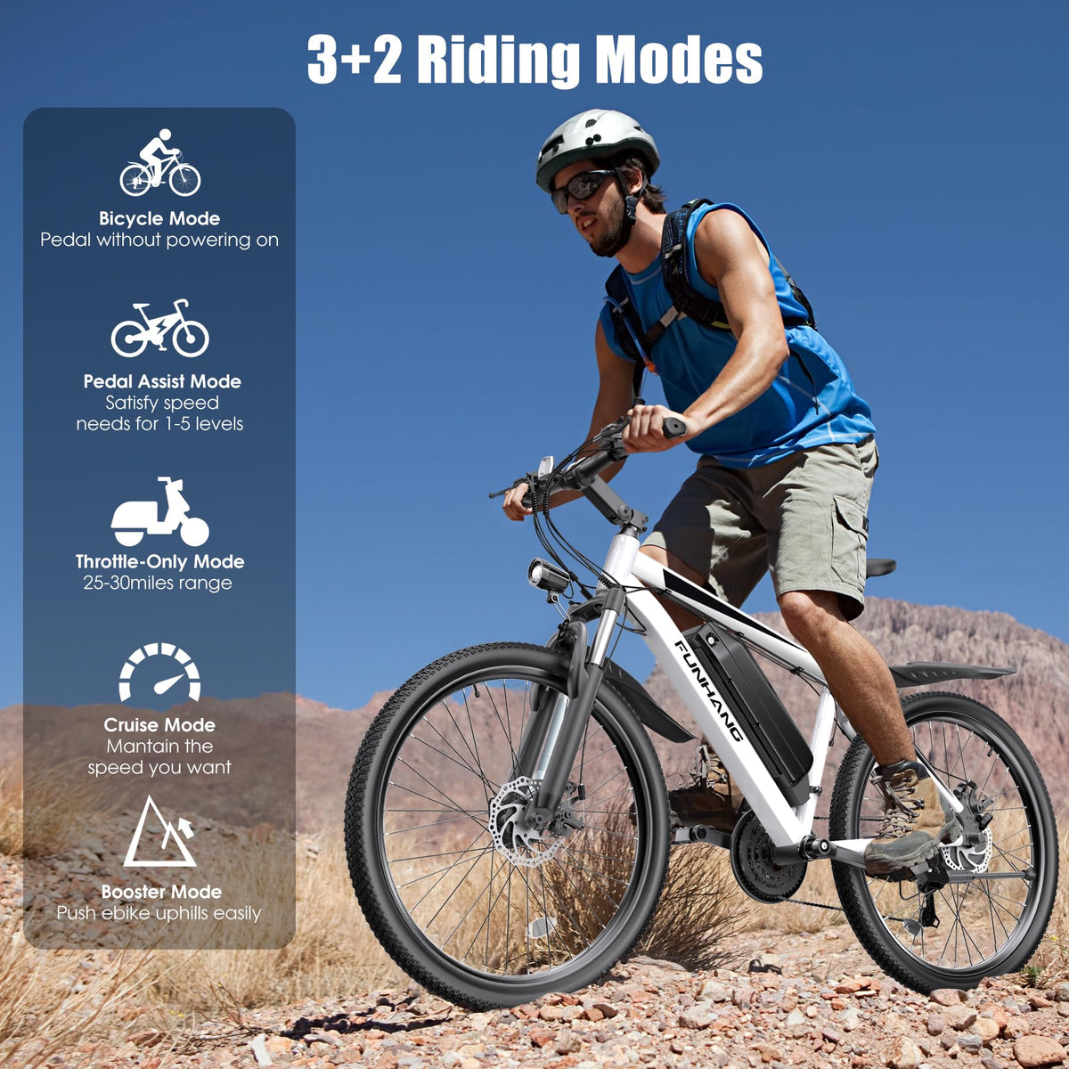 1000W 50Miles 26" Electric Mountain Bike with 48V Removable Battery S31179