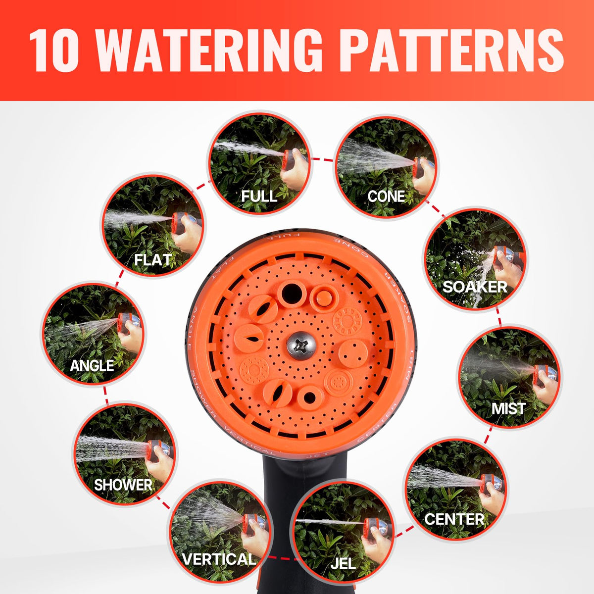 100FT Garden Hose with 10 Function Nozzle C14609