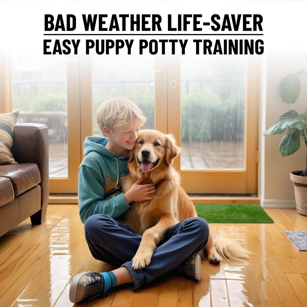 Artificial Grass Puppy Potty Training Pad with Tray, 15" x 30" Reusable U30343