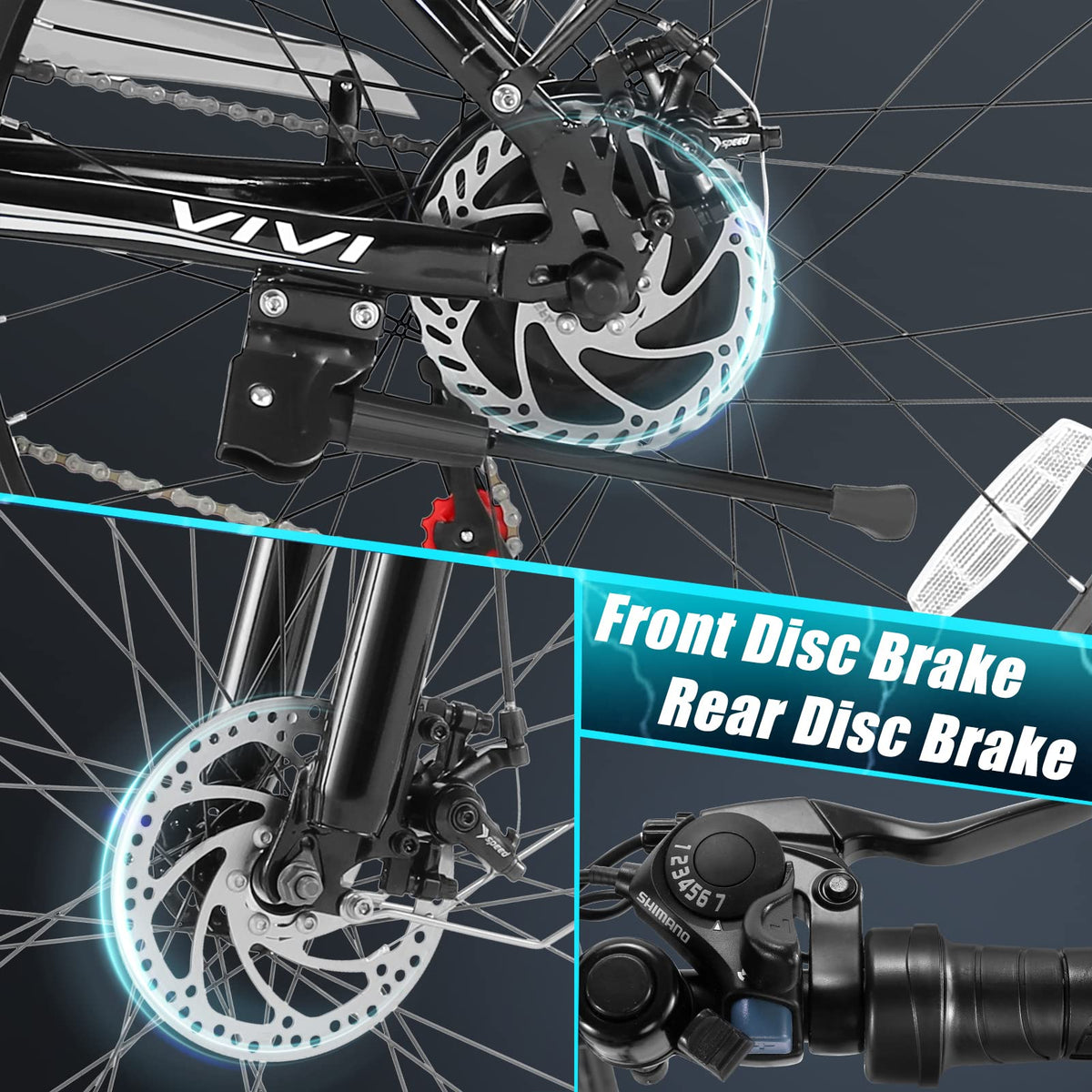 Electric Bike 500W 26" City Cruiser Bicycle 48V Removable Battery H199816