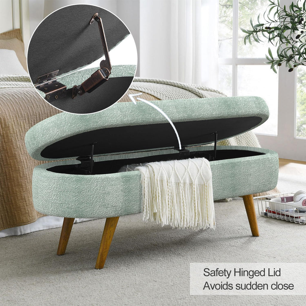 Cyan Boucle Storage Ottoman Bench S858