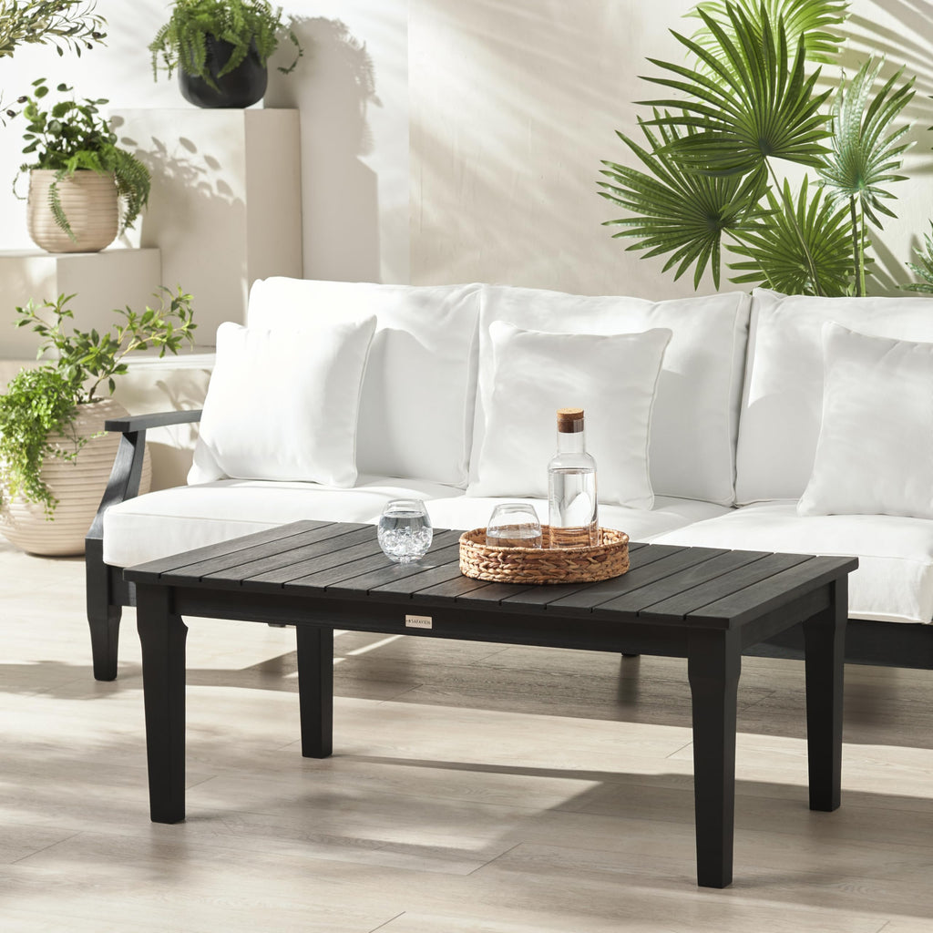 Black Solid Wood Coffee Table T475