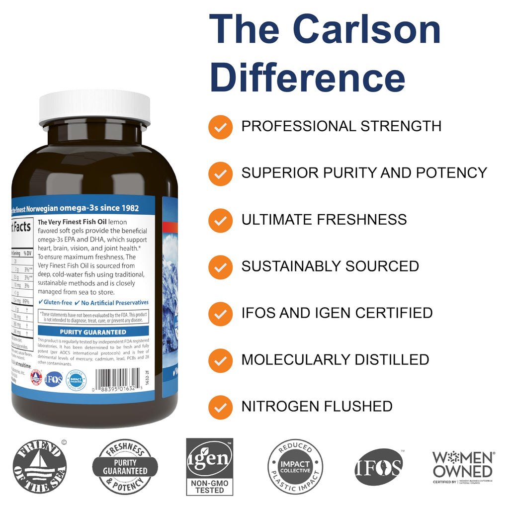 Fish Oil 700 mg Omega-3s Lemon 240 Softgels V8219