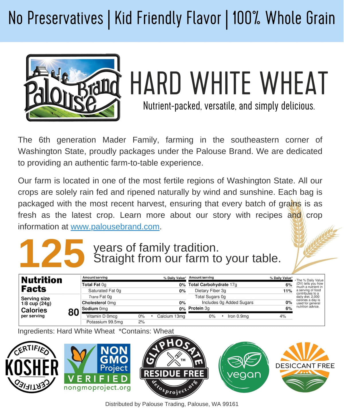 White Red Wheat Berries 100 LBS 4-25 lb bags H30016