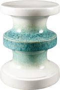 Teal Cream Indoor Outdoor Garden Stool I14121