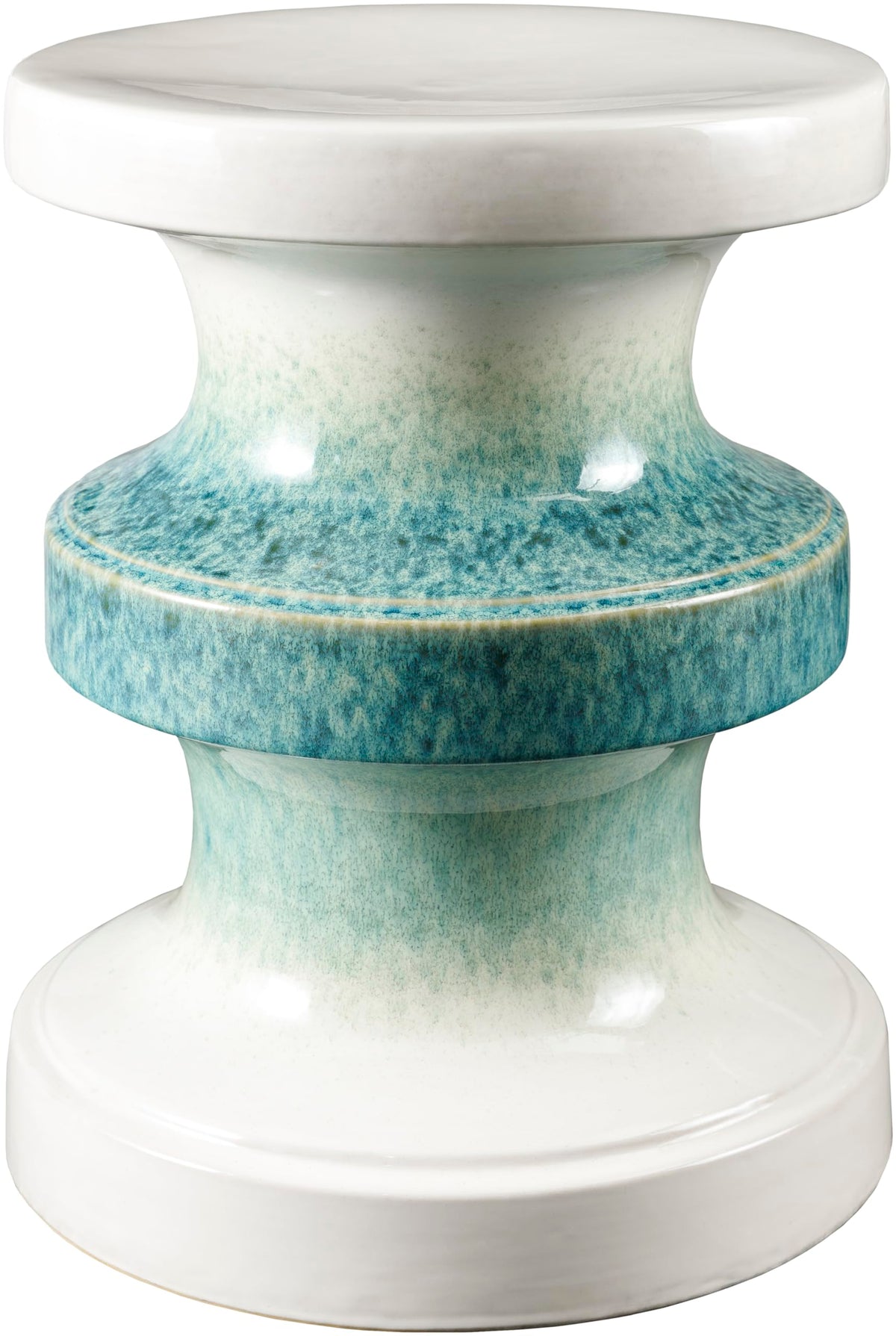 Teal Cream Indoor Outdoor Garden Stool I14121