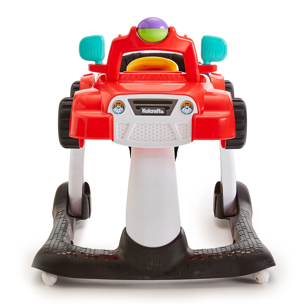 2-in-1 Baby Push Walker with Wheels, Seated or Walk-Behind, Racer Red S2628