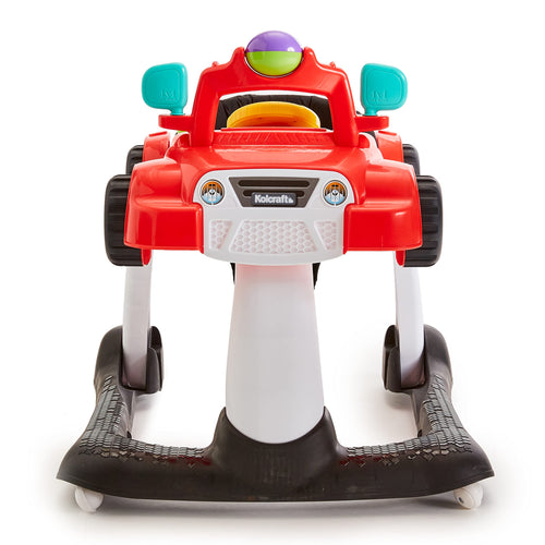2-in-1 Baby Push Walker with Wheels, Seated or Walk-Behind, Racer Red S2628