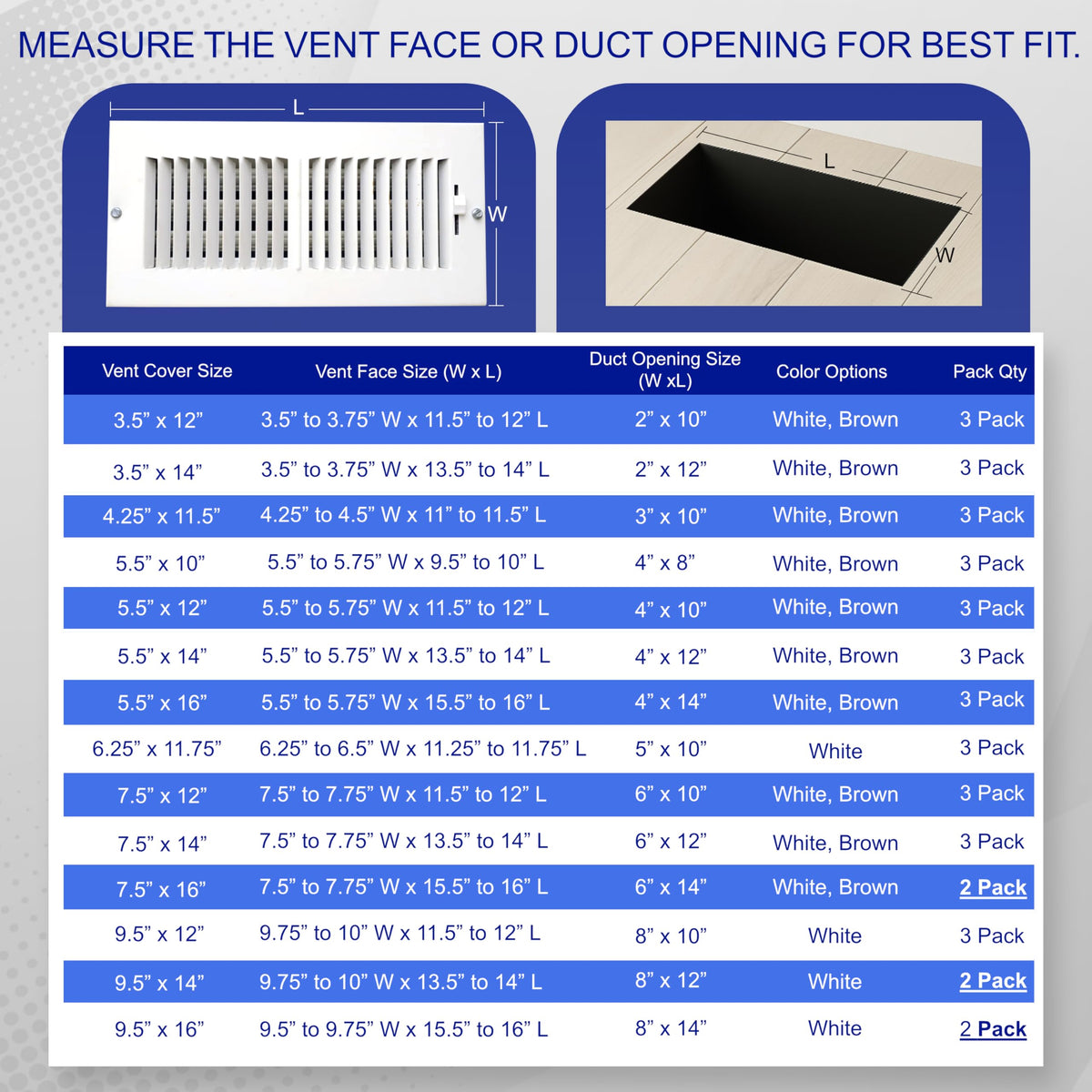 Magnetic Vent Covers 3-Pack 5.5" X 14" White T67209