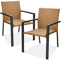 Set of 2 Stackable Outdoor Wicker Dining Chairs H6788