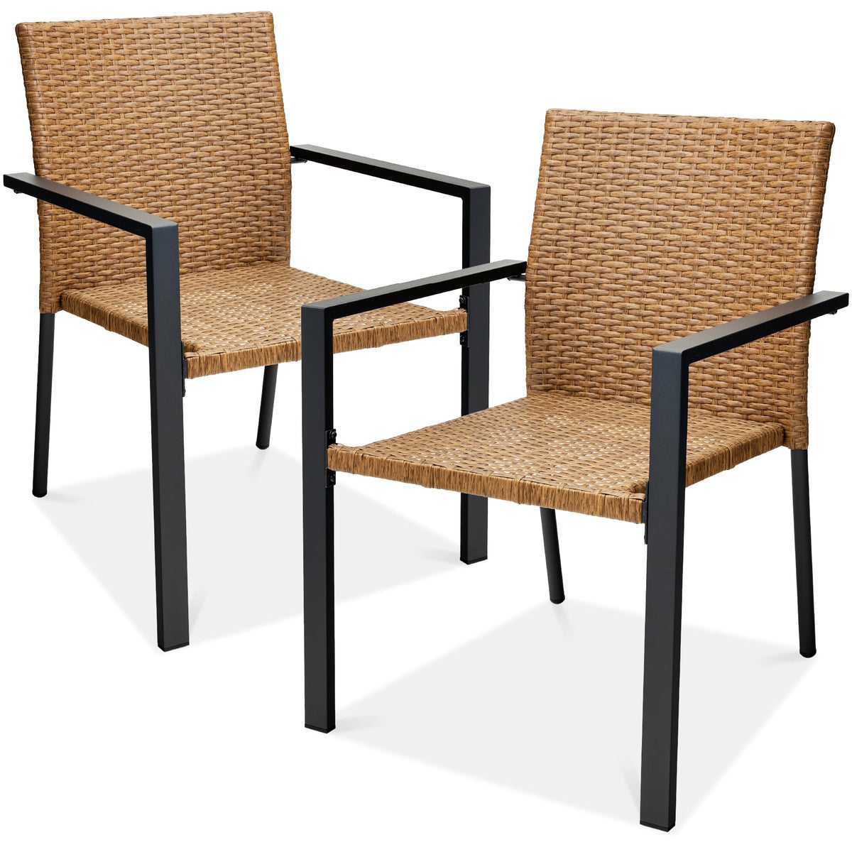 Set of 2 Stackable Outdoor Wicker Dining Chairs H6788