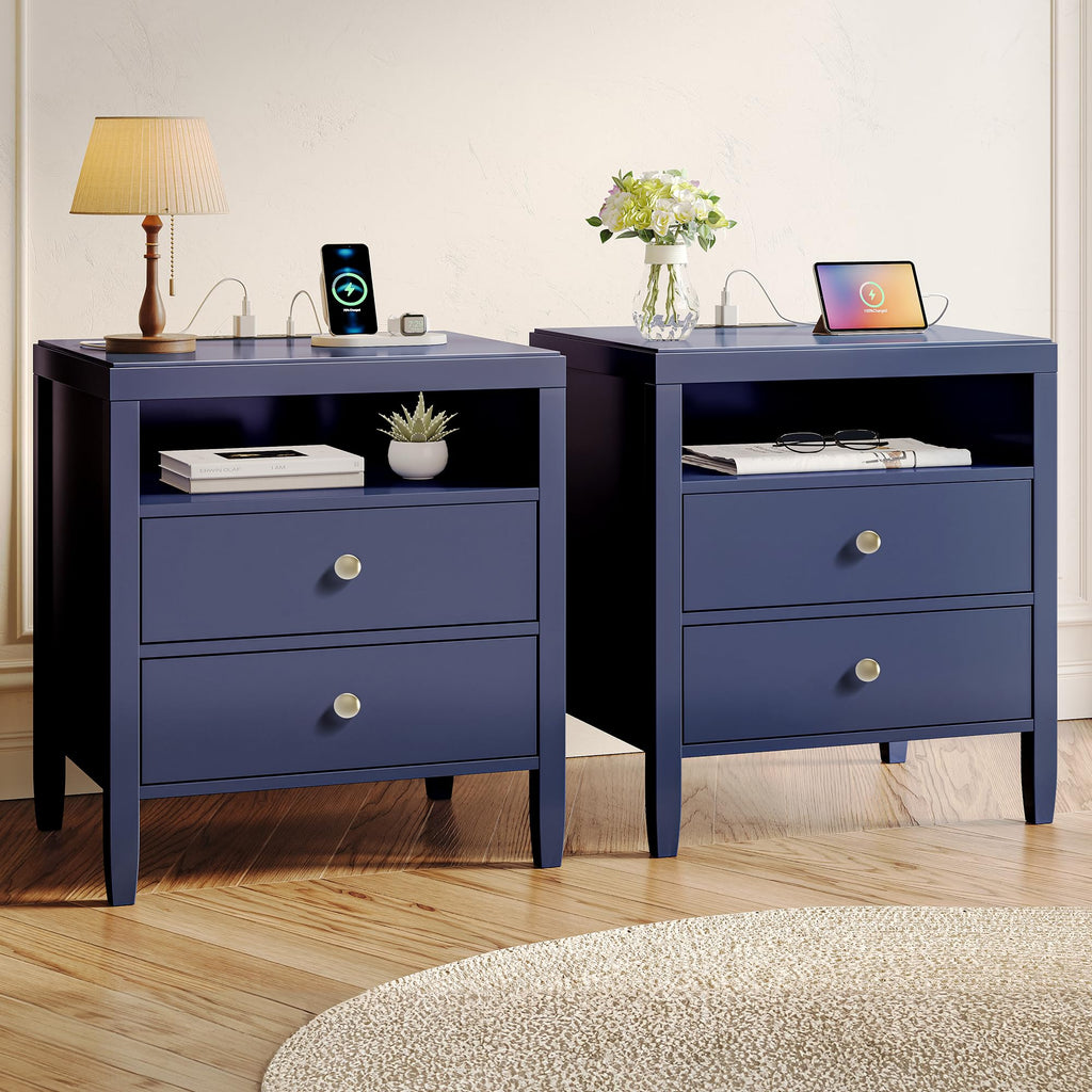 Blue Nightstand Set of 2 P835165