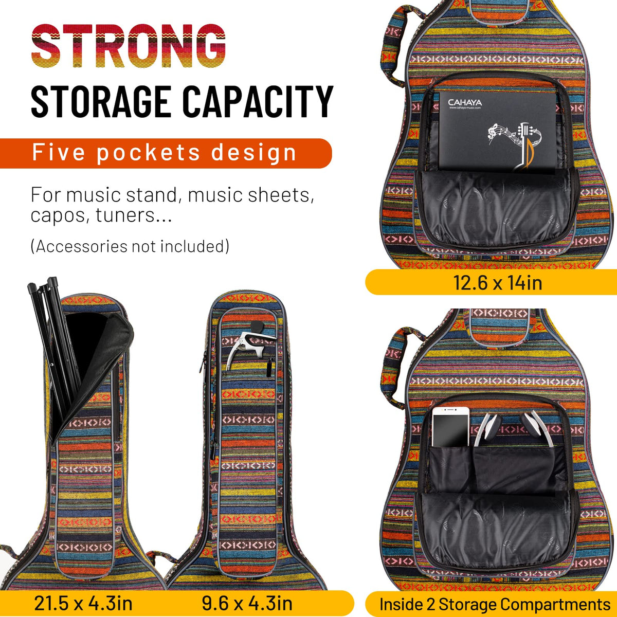 0.65in Thick Sponge Padded Acoustic Guitar Bag T164