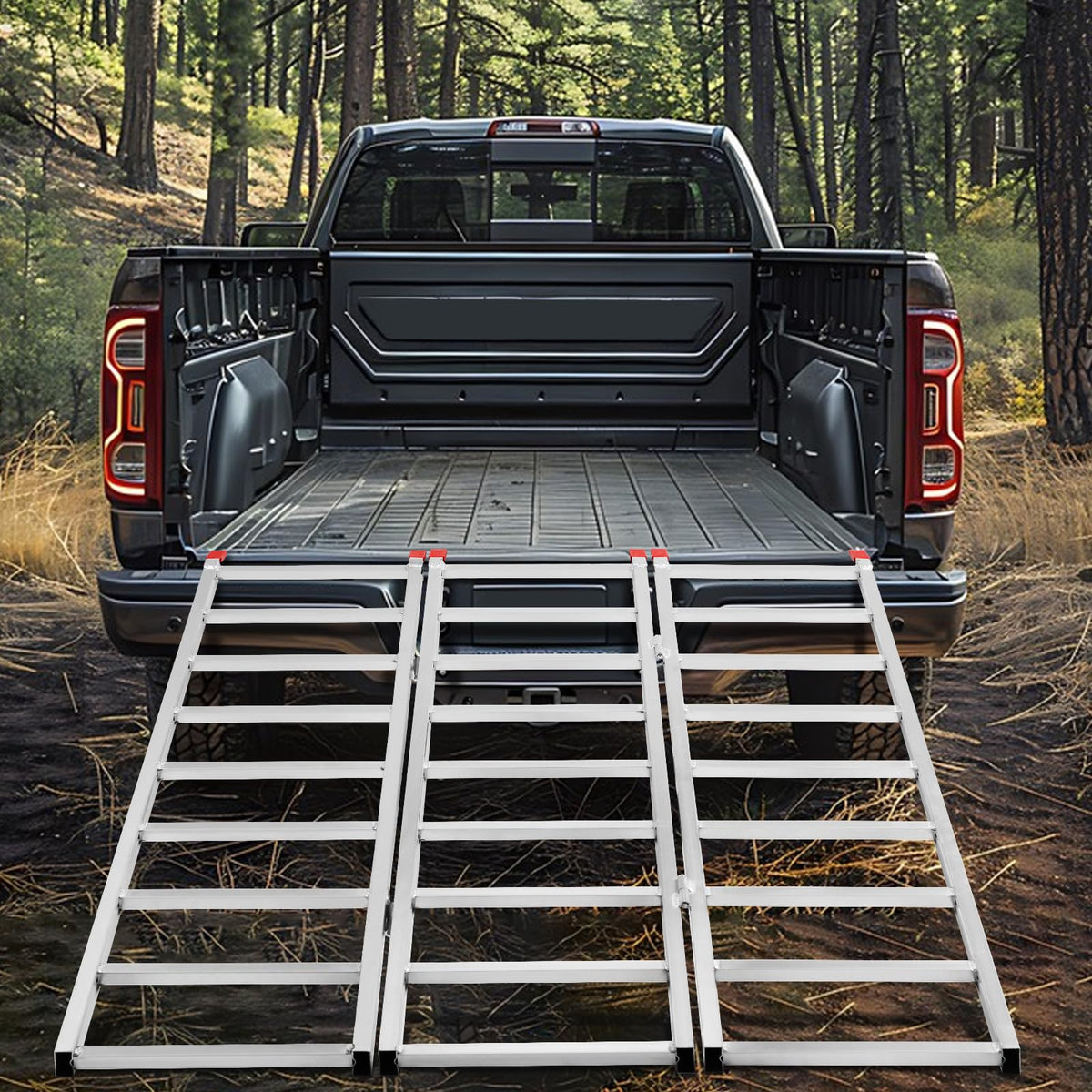 69" L x 50" W Tri-Fold Aluminum ATV Loading Ramp 1500lb Capacity C712