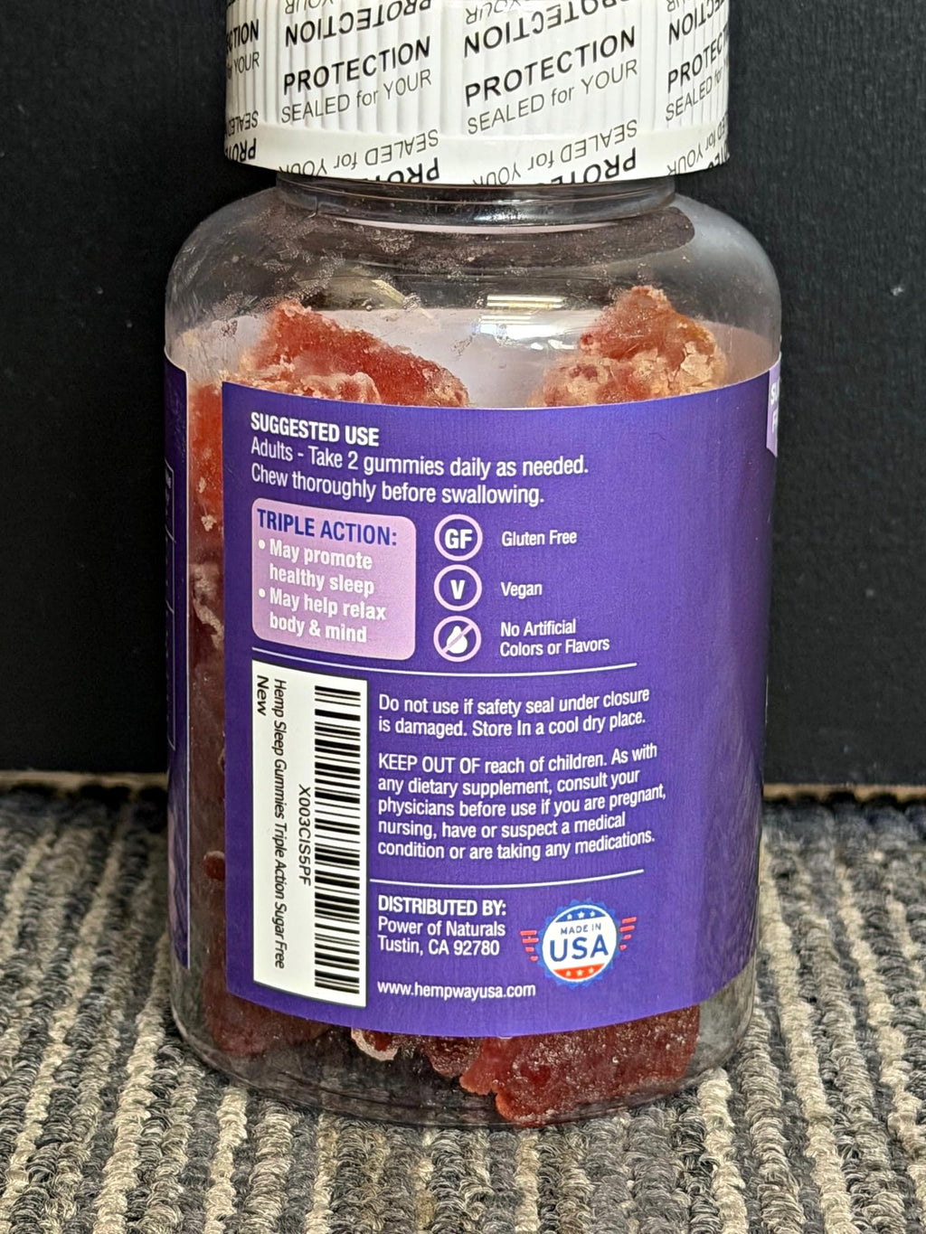 Sugar Free Strawberry Vegan 60 ct Gummies F39394