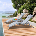 Adjustable Aluminum Pool Lounge Chairs Set of 3 with Side Table G981