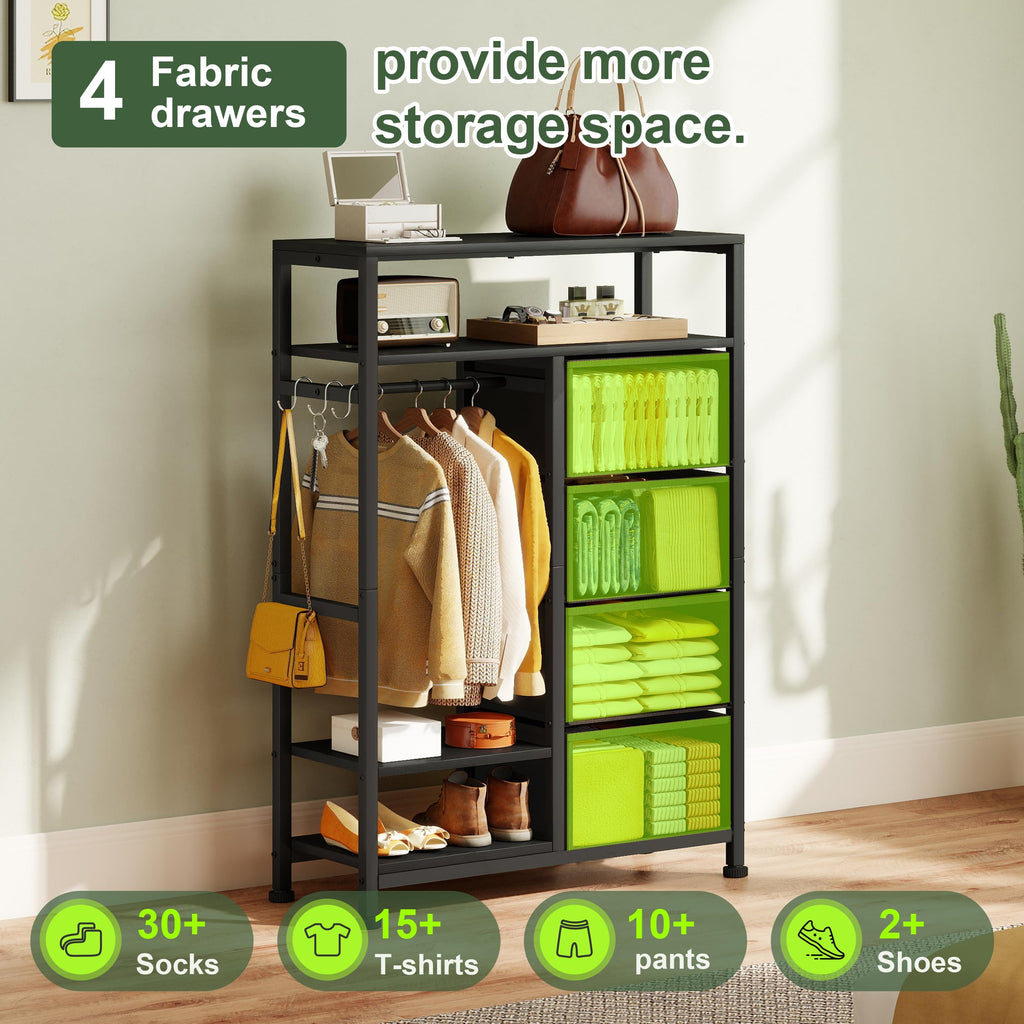 31.5" Dresser with Hanging Rack J24930