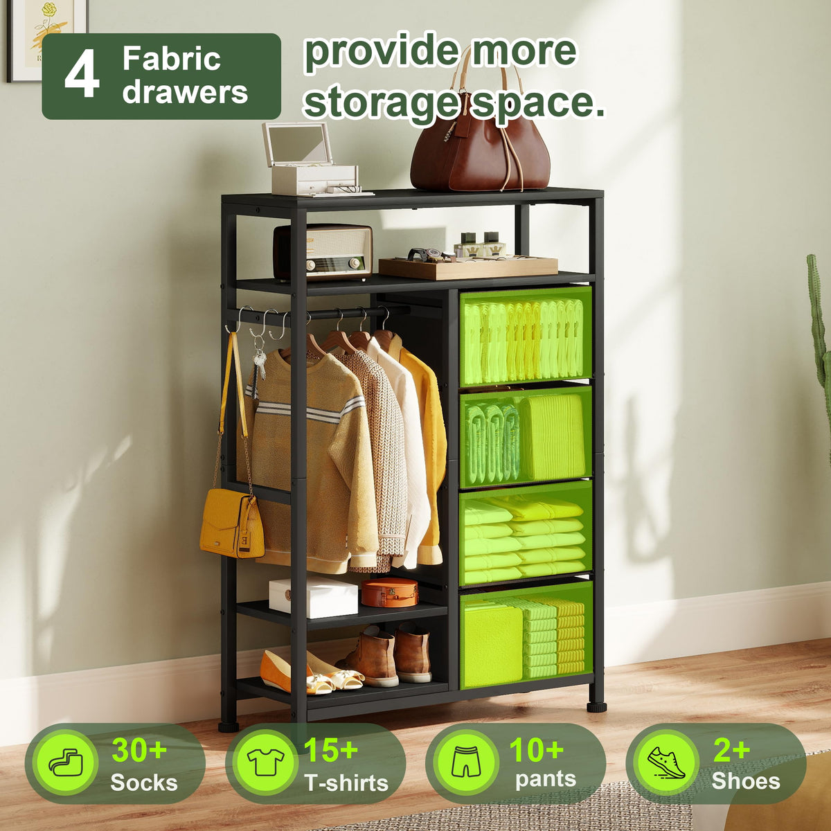 31.5" Dresser with Hanging Rack J24930