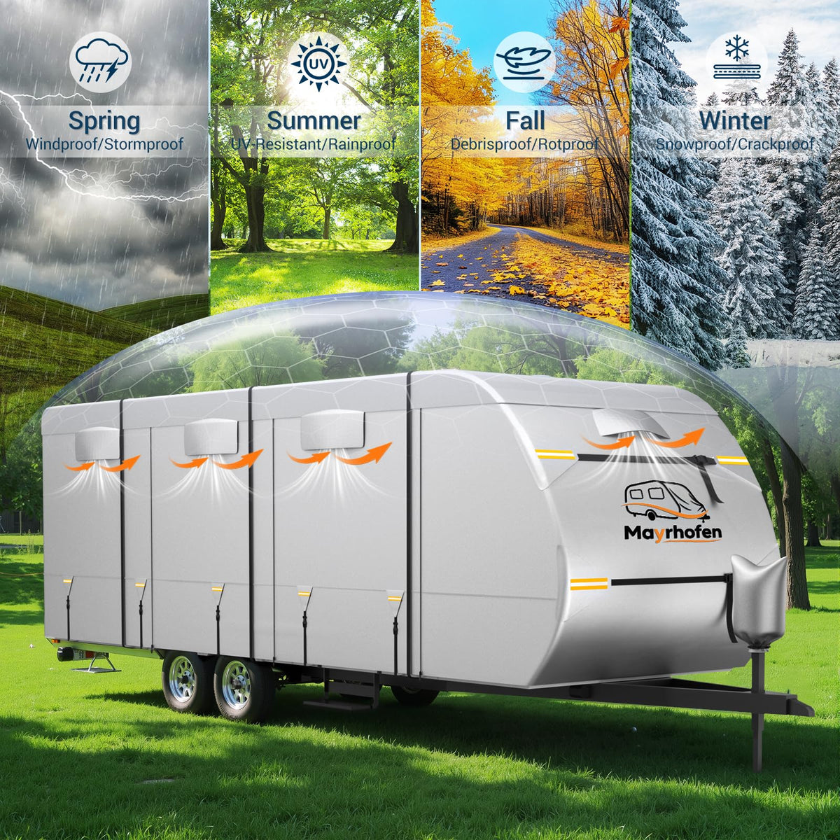 600D Oxford Fabric 30-33ft Travel Trailer Cover G9705