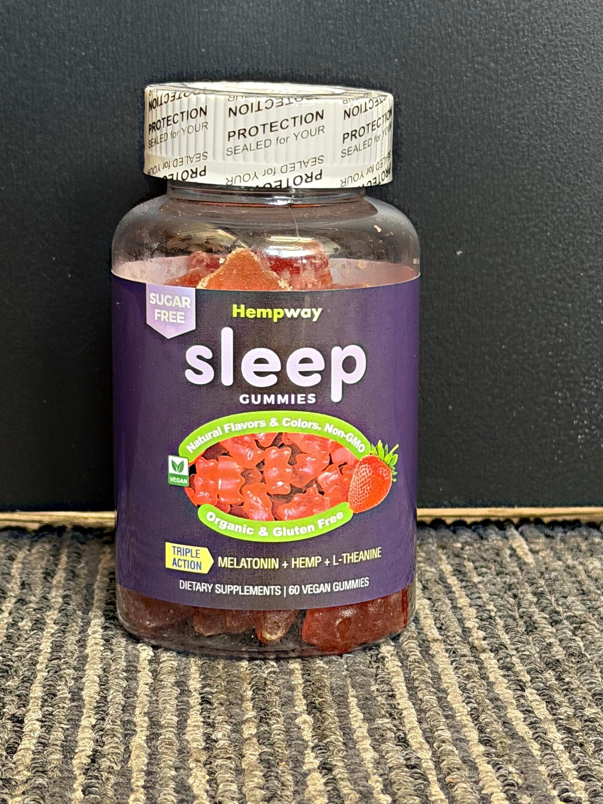 Sugar Free Strawberry Vegan 60 ct Gummies F39394