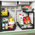 2 Tier Black Metal Under Sink Organizer, 2 Pack C94148