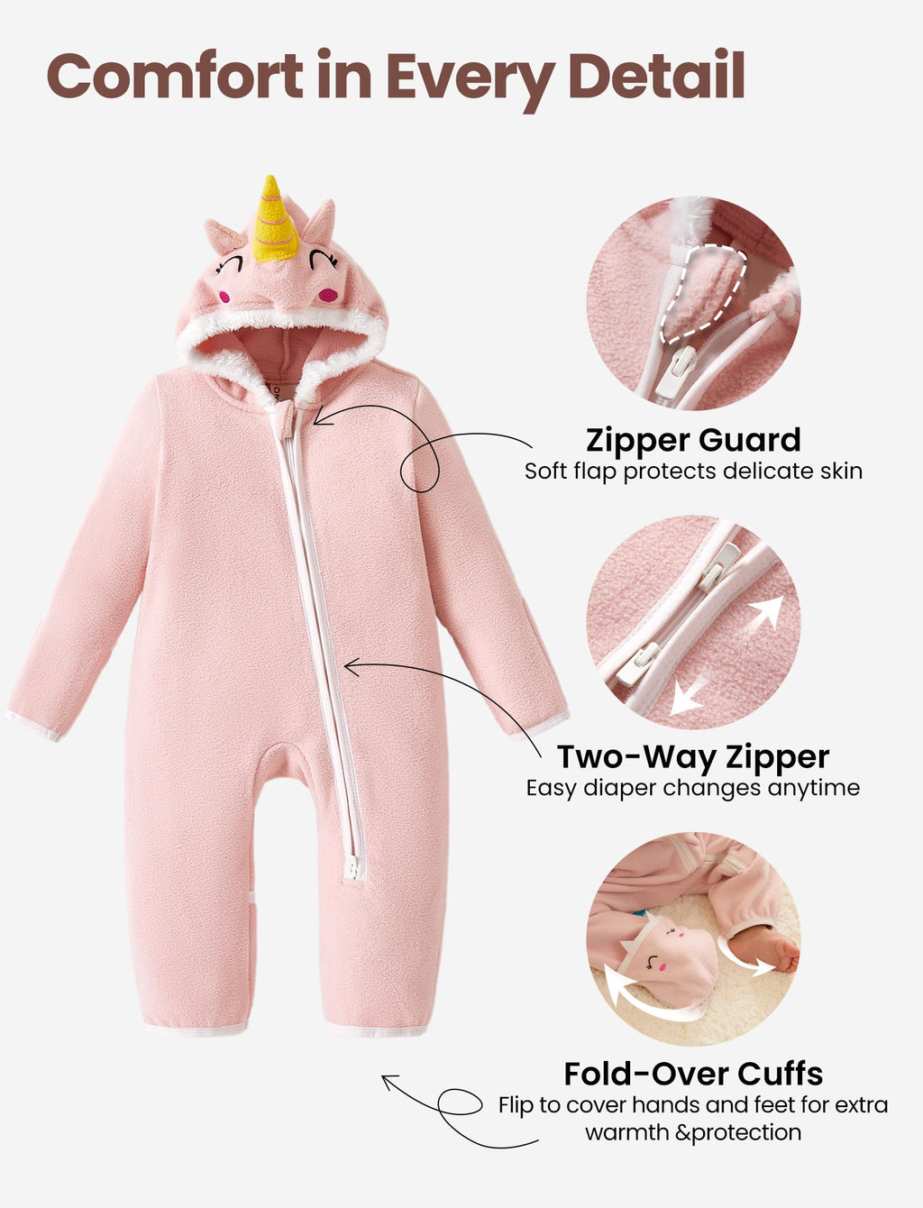 Baby Fleece Hooded Footie 18-24 Months A720
