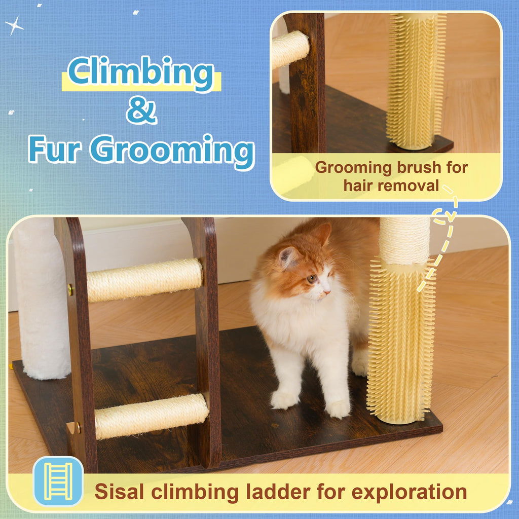 Wooden Cat Tree with Large Platforms A240