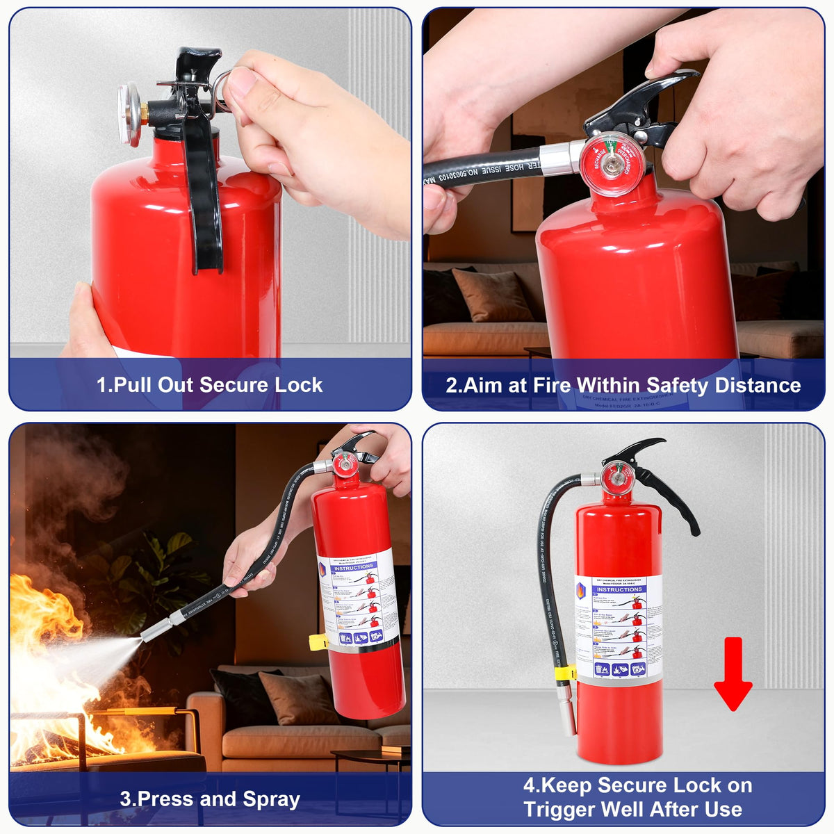1 Pack 5lb ABC Dry Chemical Fire Extinguisher C109180