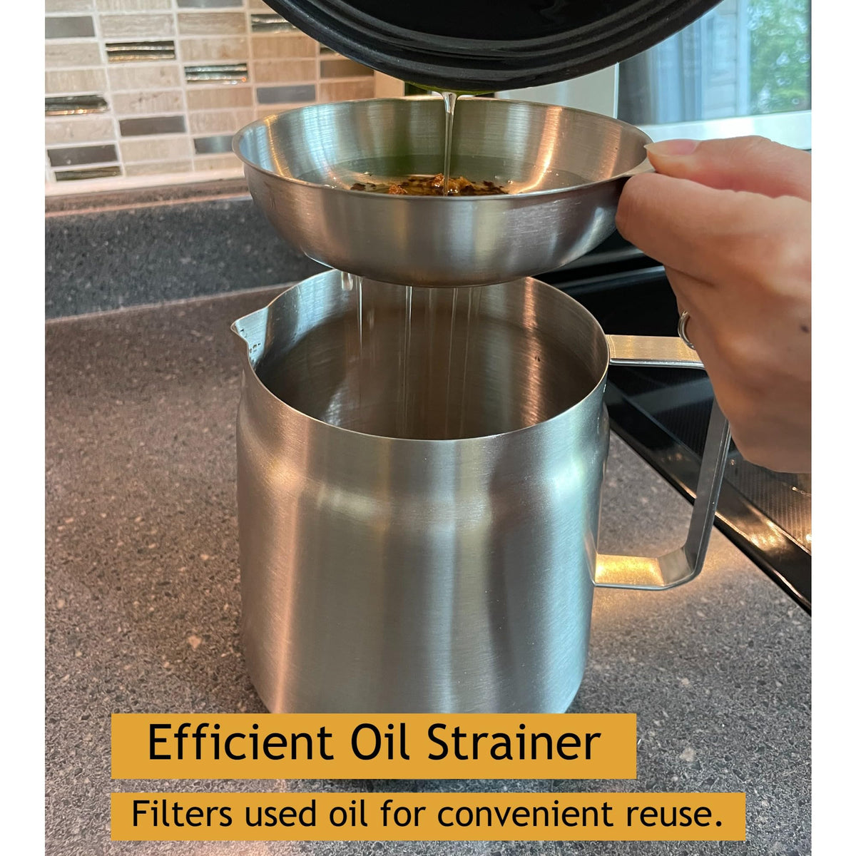 304 Stainless Steel Deep Fryer Pot with Basket and Oil Strainer, 2L Y99432