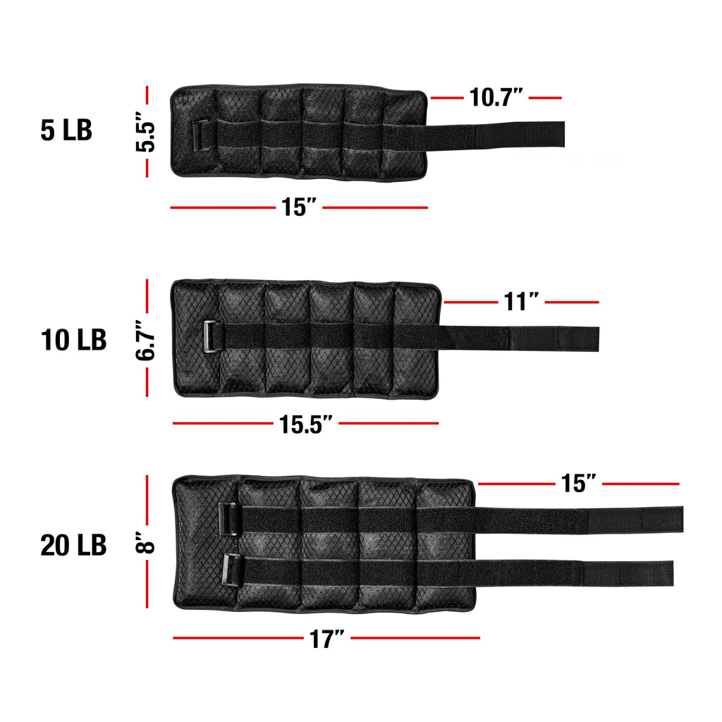 Adjustable Ankle and Wrist Weights, 10 lbs Each, 1 Pair F32189