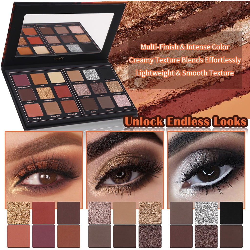 18 Colors Matte Shimmer Glitter Eyeshadow Palette A2892