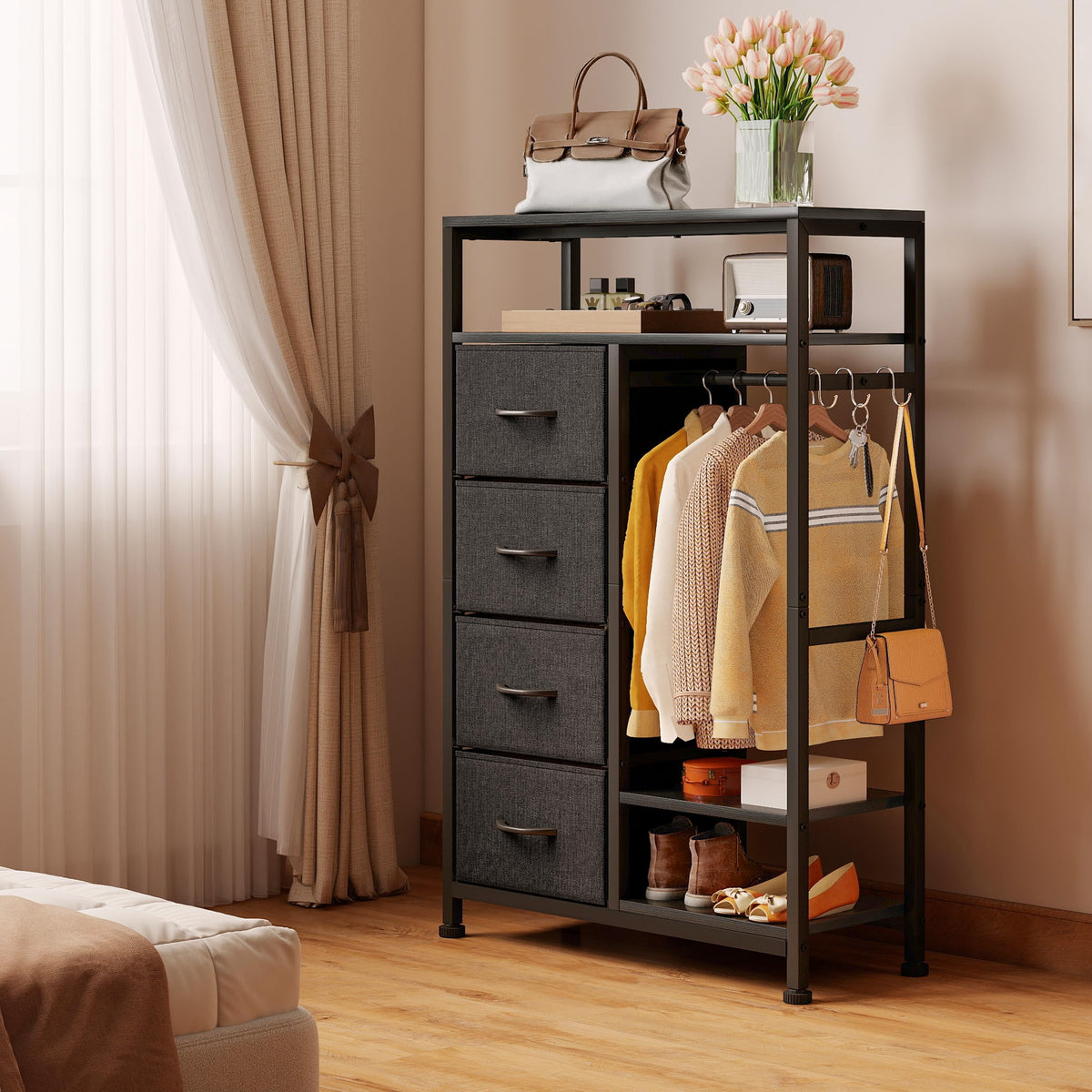 31.5" Dresser with Hanging Rack J24930