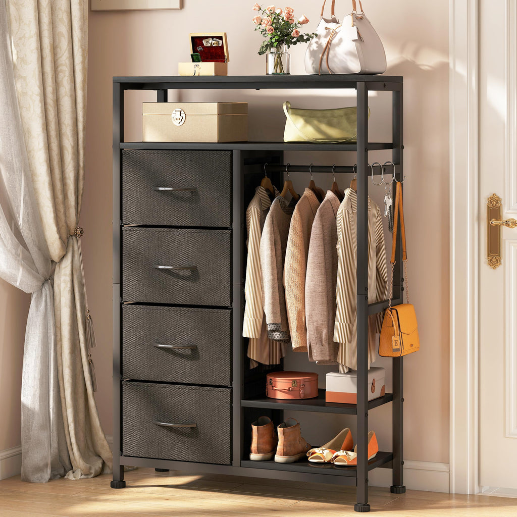 31.5" Dresser with Hanging Rack J24930